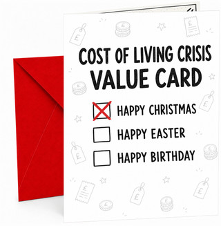 Funny Christmas Card Cost of Living Crisis Value Card