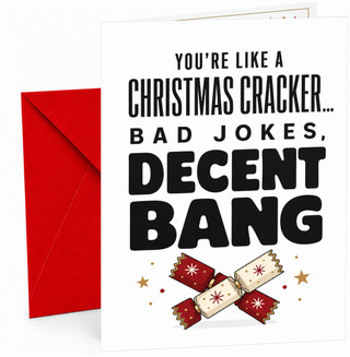 Funny Christmas Card Christmas Cracker Bad Jokes Decent Bang