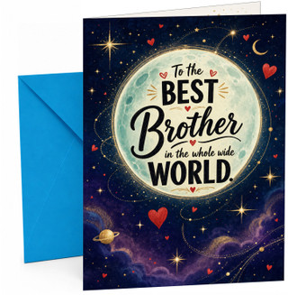 Brother Birthday Card Moon and Stars Night Sky