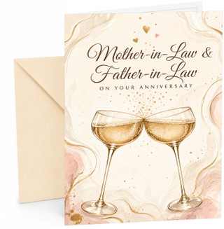 Mother-in-Law & Father-in-Law Anniversary Card Champagne