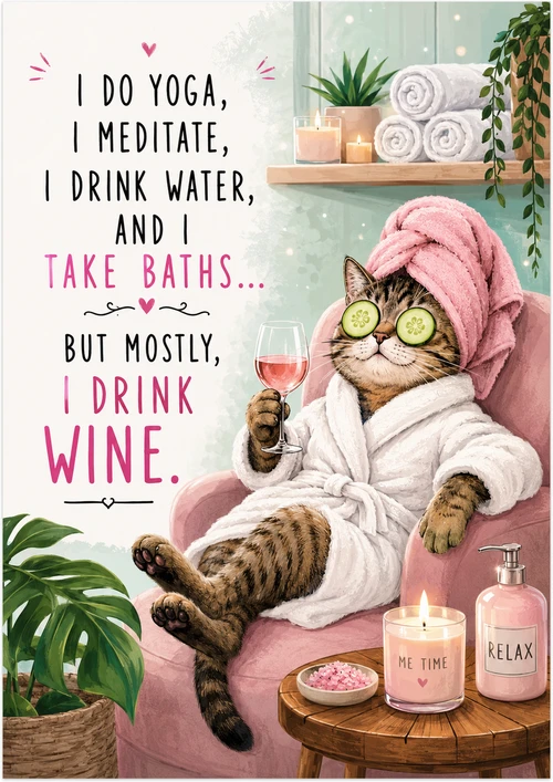 Pampered Cat’s Spa Wine Ritual Card - main