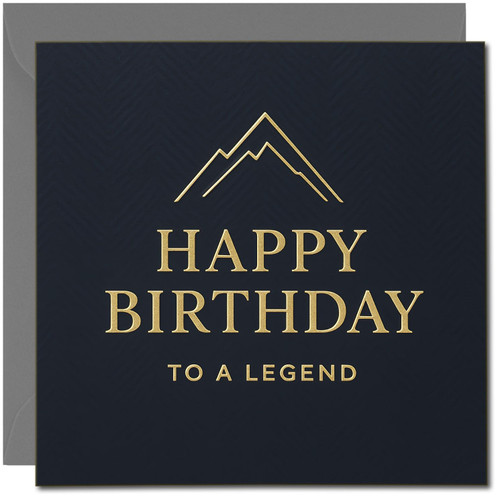 Happy Birthday To A Legend Card, 145mm x 145mm - Navy Square, Includes Dark Grey Envelope