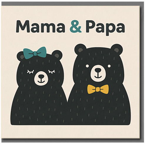 Cute Mama & Papa Bear Parents Anniversary Card - Adorable Bears Design for Mum and Dad