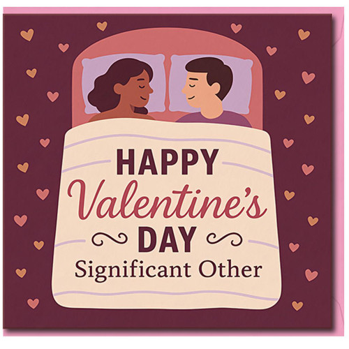Valentine’s Day Card for Significant Other - Cute Couple in Bed Design, Romantic Love Card for Partner, Boyfriend or Girlfriend