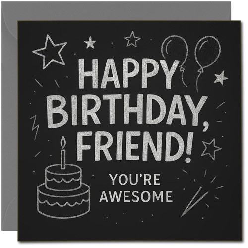 Friend Birthday Card, Happy Birthday Friend You're Awesome Card