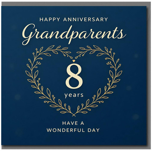 8th Anniversary Card for Grandparents