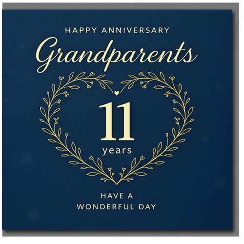 Grandparents 11th Anniversary Card
