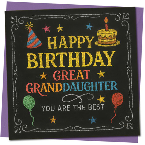 Great Granddaughter Birthday Card, Happy Birthday Card, You Are The Best