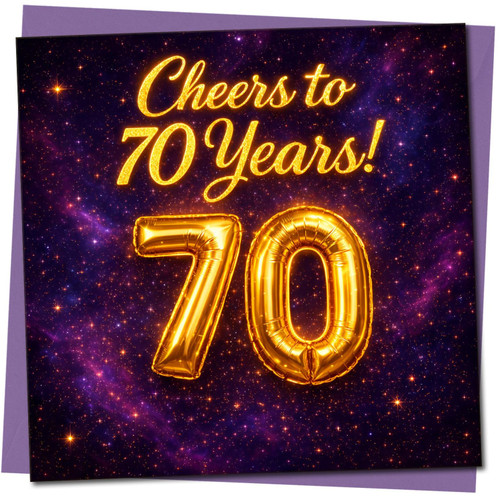 70th Birthday Card Cheers to 70 Years