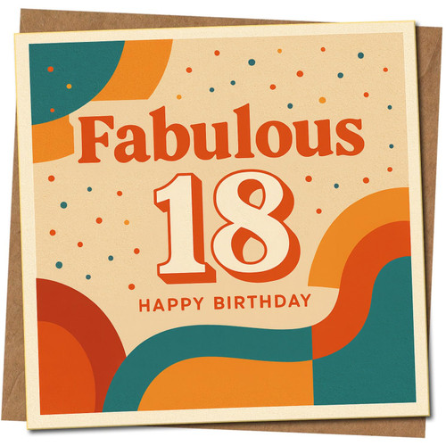 18th Birthday Card, Fabulous 18 Happy Birthday Card