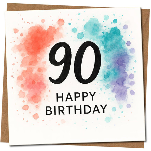 90th Birthday Card, Happy Birthday 90 Card