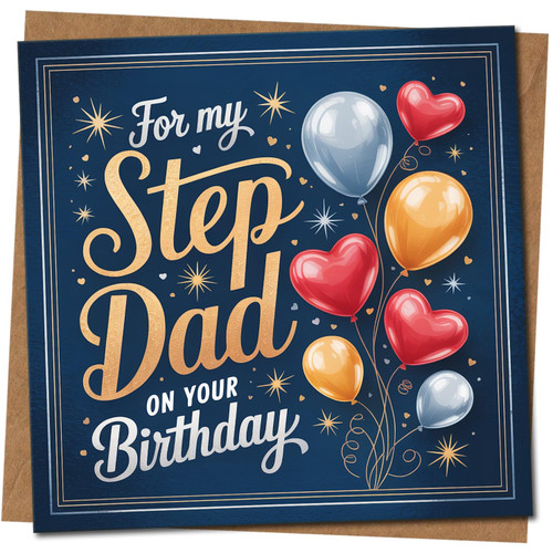 Step Dad Birthday Card, For My Step Dad On Your Birthday
