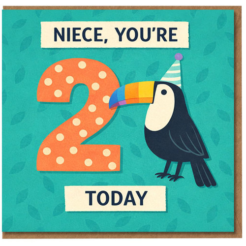 Niece 2nd Birthday Card