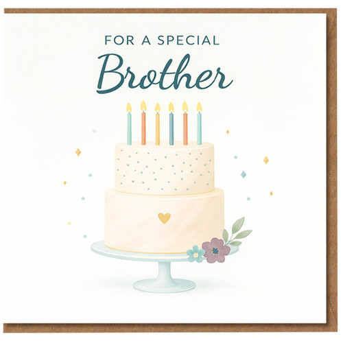 Brother Birthday Card, For a Special Brother Cake Design Card