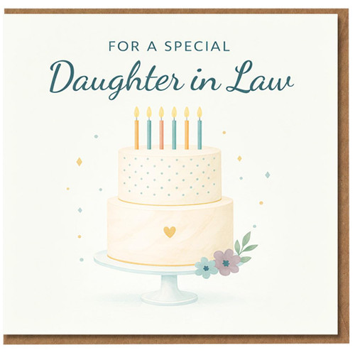 Daughter in Law Birthday Card, For a Special Daughter in Law Cake Design