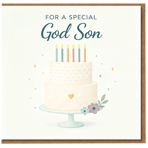 Godson Birthday Card, For a Special God Son Cake Design Card