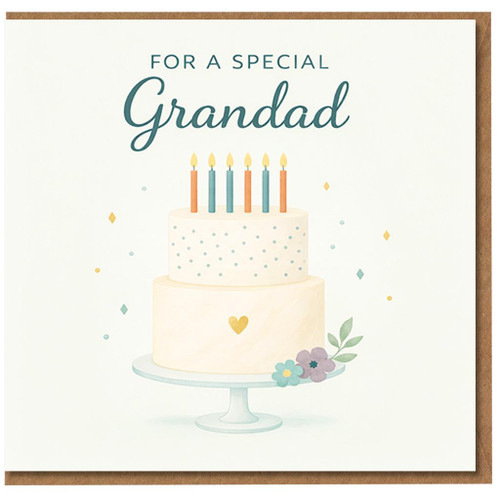 Grandad Birthday Card, For a Special Grandad Cake Design Card