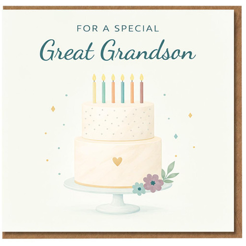 Great Grandson Birthday Card, For a Special Great Grandson Cake Design Card