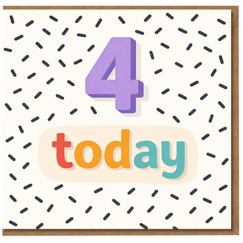 4th Birthday Card, Four Today Birthday Card