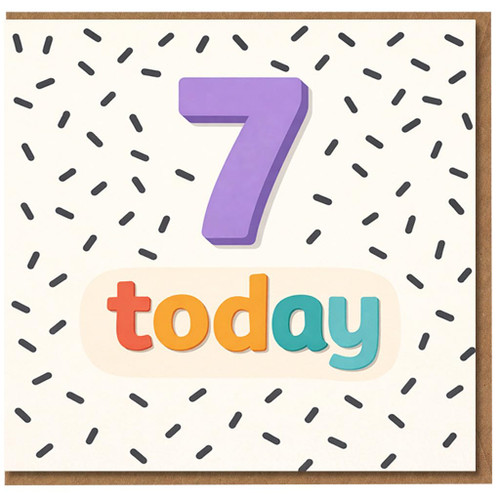 7th Birthday Card, Age 7 Today Birthday Card