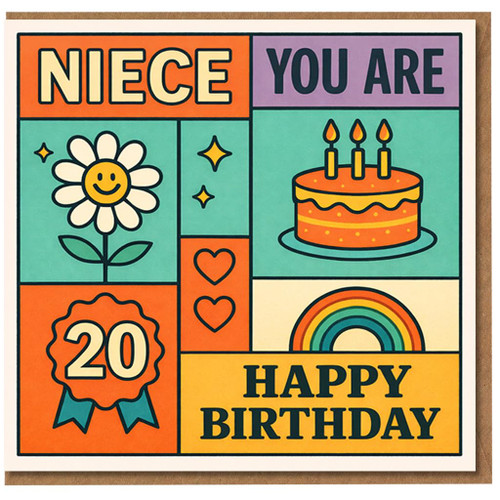 20th Birthday Card for Niece, Happy Birthday Niece Card