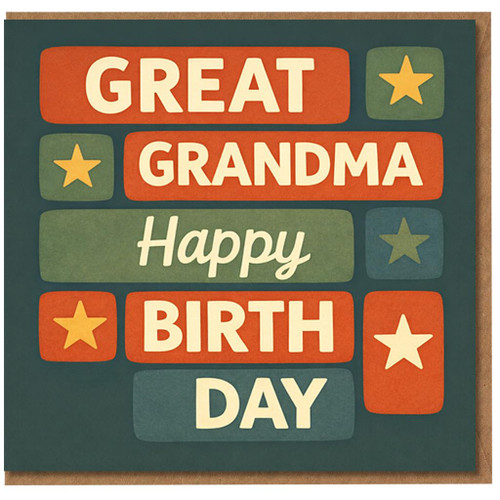 Great Grandma Happy Birthday Card