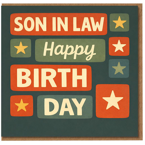 Son in Law Happy Birthday Card