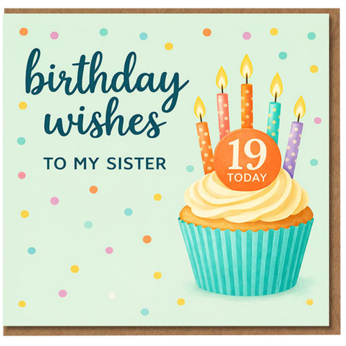 19th Birthday Card for Sister - Birthday Wishes