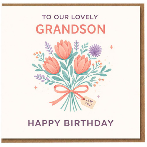 Grandson Birthday Card, Lovely Grandson Happy Birthday Card