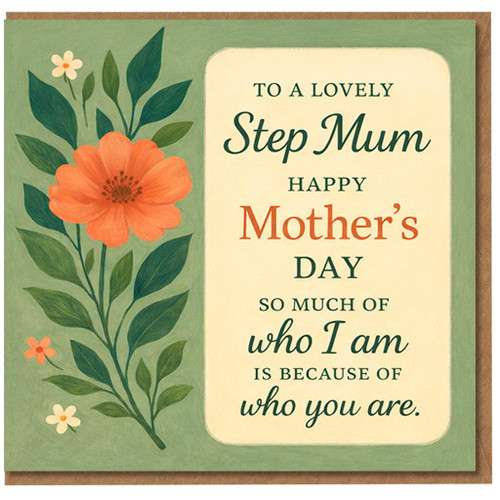 Step Mum Mother's Day Card, To a Lovely Step Mum Floral Card