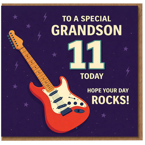 11th Birthday Card for Grandson, Special Grandson Birthday Card, Hope Your Day Rocks