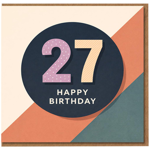 27th Birthday Card, Happy Birthday Card for Age 27