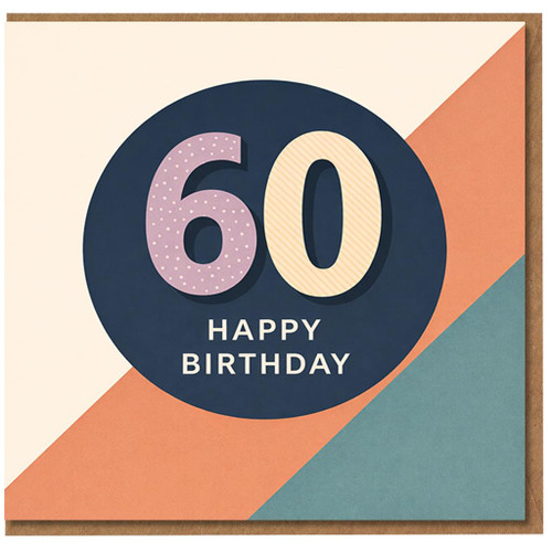 60th Birthday Card, Happy Birthday Geometric Age 60 Card