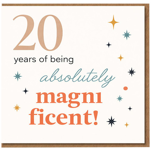 20th Birthday Card, Absolutely Magnificent 20 Years of Being