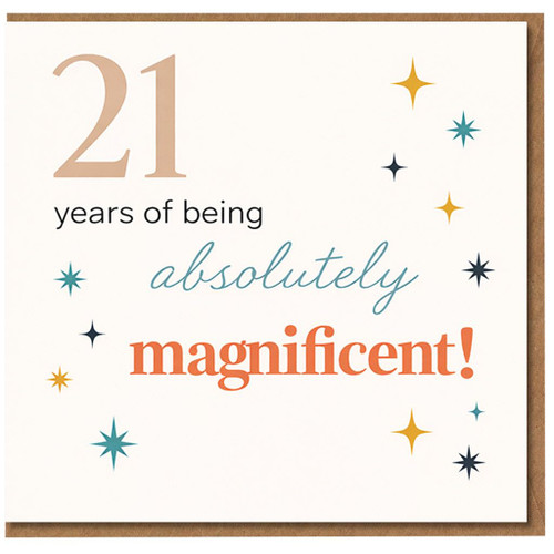 21st Birthday Card, 21 Years of Being Absolutely Magnificent