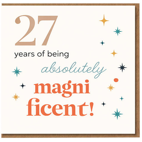 27th Birthday Card, Absolutely Magnificent 27 Years Birthday Card