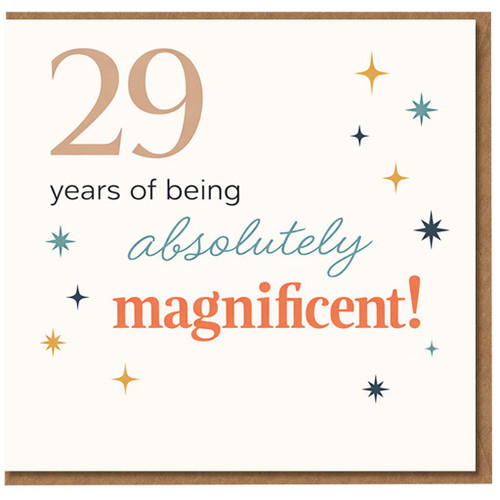 29th Birthday Card, 29 Years of Being Absolutely Magnificent Card