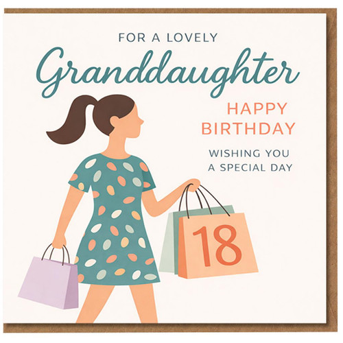 18th Birthday Card for Granddaughter, Happy Birthday Granddaughter Card