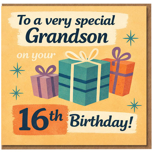 Grandson 16th Birthday Card