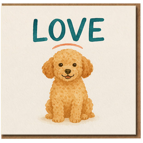 Cute Puppy Love Card - Adorable Dog Illustration, Romantic Greeting for Anniversary, Valentine's Day or Just Because - Blank Inside