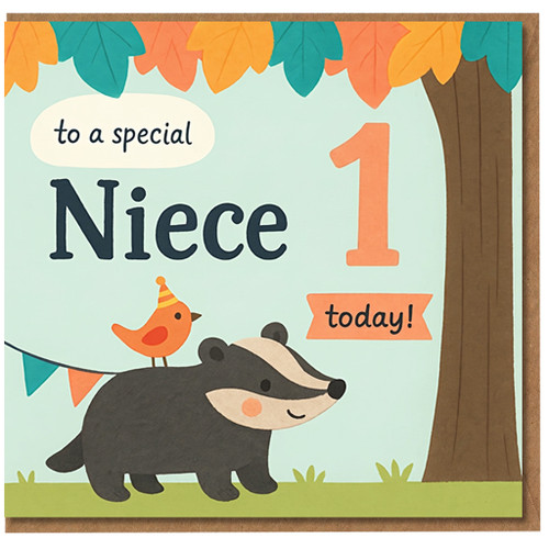 1st Birthday Card for Niece, To a Special Niece 1 Today