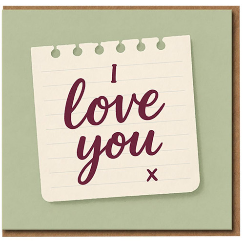 I Love You Note Card - Romantic Handwritten Style Love/Anniversary Greeting for Partner, Boyfriend, Girlfriend, Husband or Wife - Simple Heartfelt Message