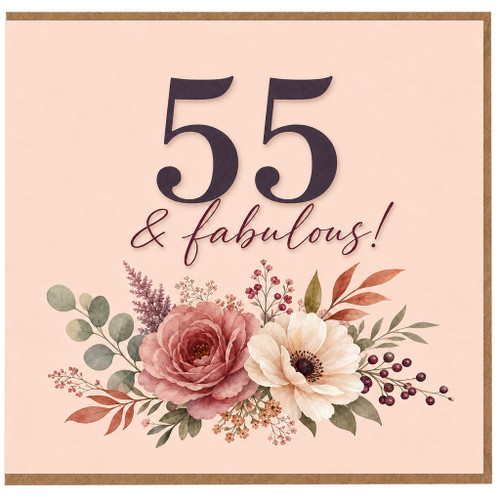 55th Birthday Card, 55 & Fabulous Card