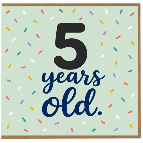 5th Birthday Card, 5 Years Old Confetti Design