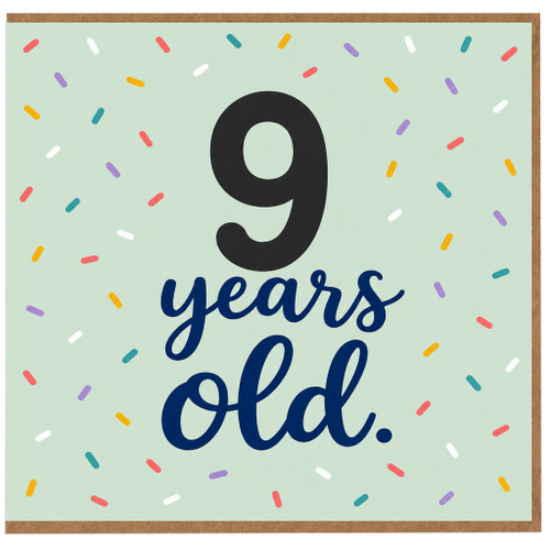 9th Birthday Card, 9 Years Old Birthday Card