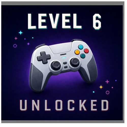 6th Birthday Card for Gamer, Level 6 Unlocked Gaming Card
