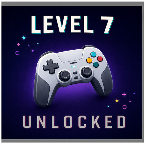 7th Birthday Card for Gamer, Level 7 Unlocked Gaming Card