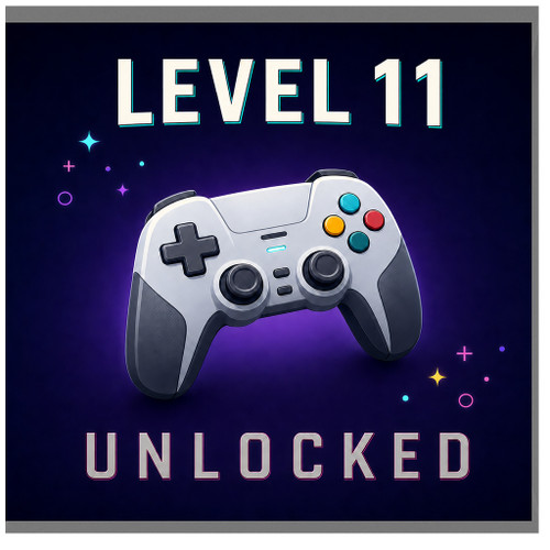 11th Birthday Card Level 11 Unlocked Gaming Card