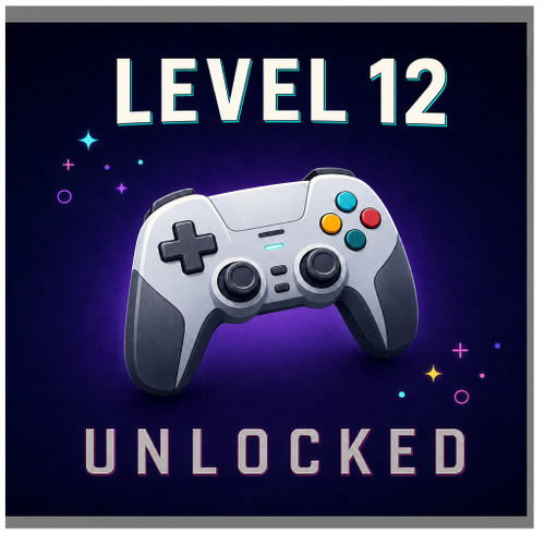 12th Birthday Card for Gamer, Level 12 Unlocked Gaming Card