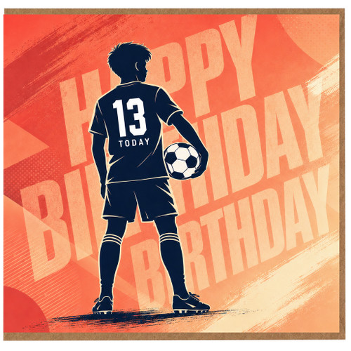 13th Birthday Card for Boy Footballer